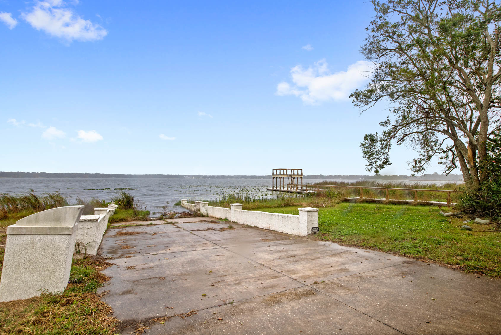 boat dock into lake